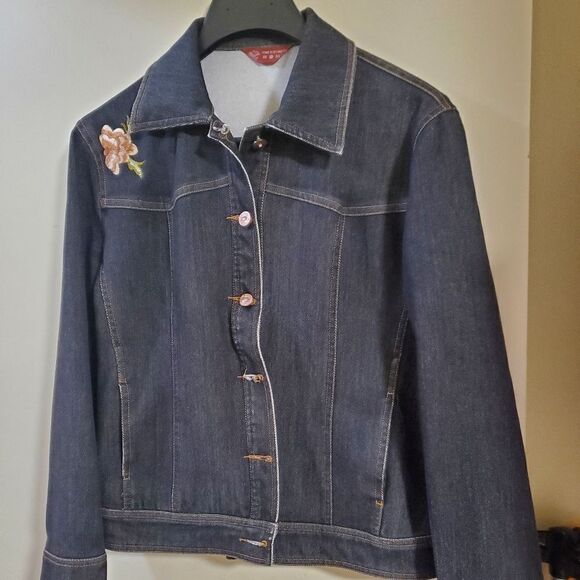 Rose denim jacket M - Picture 2 of 4
